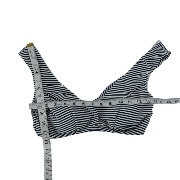 Time And Tru Blue Striped Bikini Swim Top Size Medium (8/10) Women’s - Picture 4 of 4
